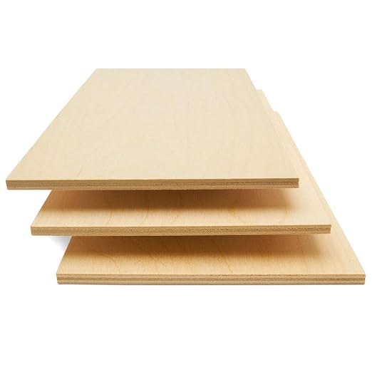 6 mm Baltic Birch Plywood 1/4 x 12 x 20 Inch, Box of 12 B/BB Grade Craft Wood