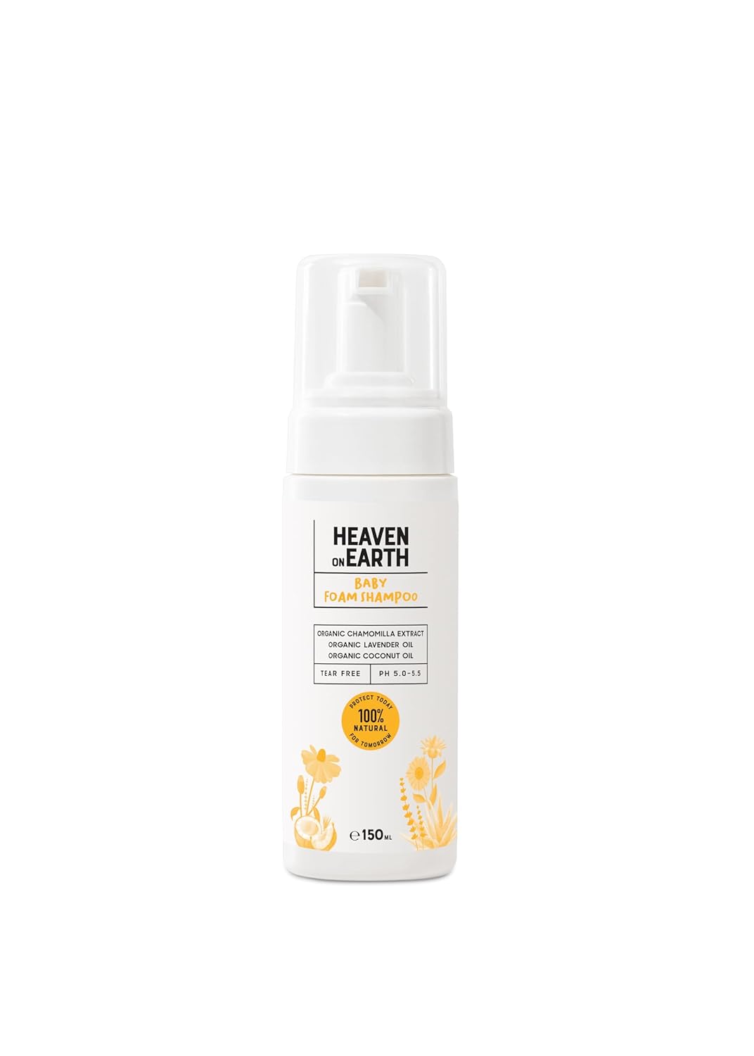 Baby Foam Shampoo100% Natural Formula with Organic Ingredients, Tear-Free, Gentle & Calming, 5 fl oz
