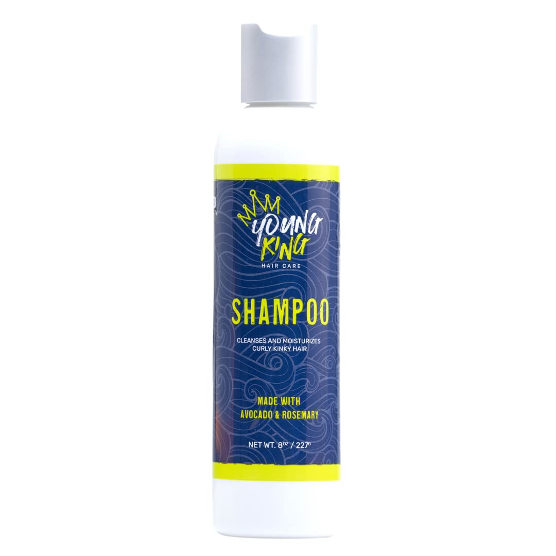 YOUNG KING HAIR CARE Kids Shampoo For Boys | Cleanse and Hydrate Natural Curls | Plant-Based and Harm-Free (4 oz)