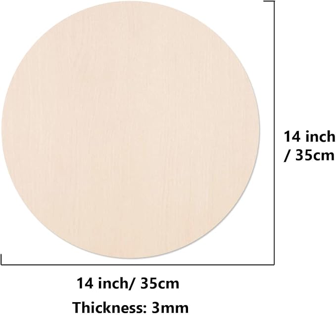 10PCS 14Inch Cutouts Blank Round Wood Slice Wood Circles