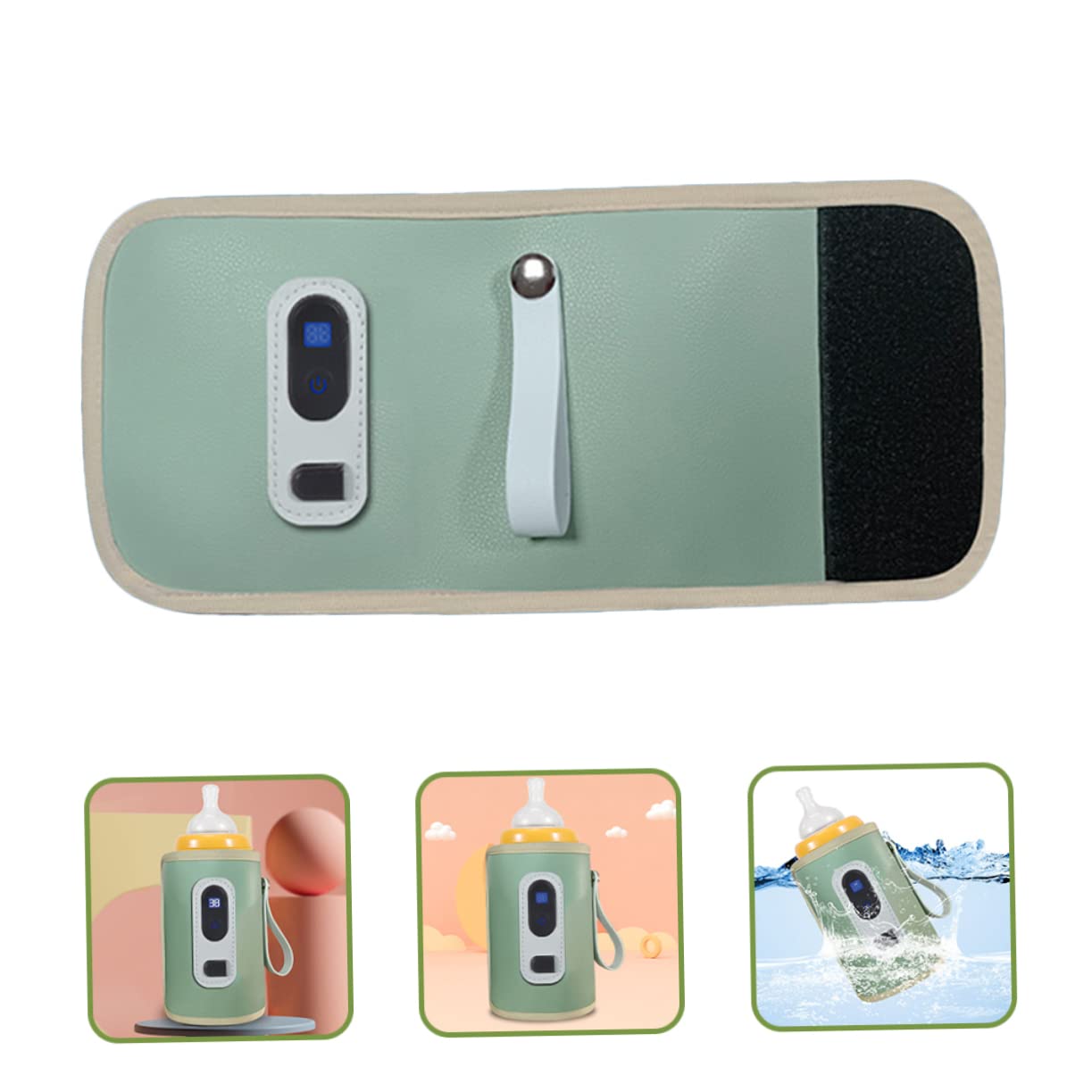 Bottle Warmer Breast Milk Bottles Bottle Sterilizer and Dryer Breastmilk Warmer Travel Assocories Calentador De Bottles Feeding Bottle Digital Display Oxford Cloth, 30.5x14cm, Green
