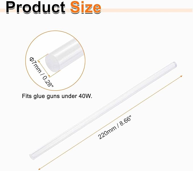 HARFINGTON 10pcs Hot Glue Sticks 0.28" Dia x 8.66" Long EVA Mini Hot Melt