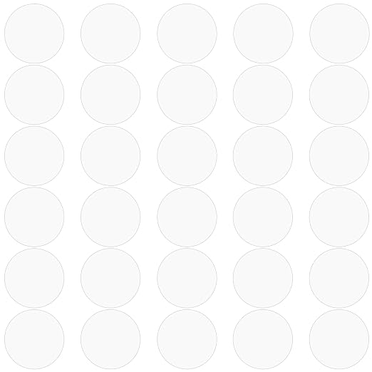 30Pcs 1 inch Clear Acrylic Discs Acrylic Circle Blanks | 0.04inch Thick Round