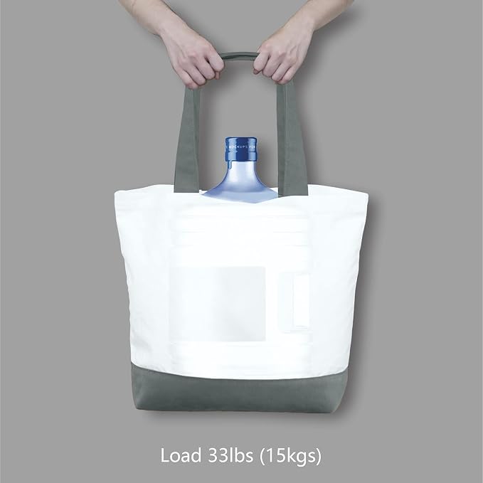 TOPDesign 1-Pack Super Strong Large 12oz Cotton Canvas Tote Bag, Reusable