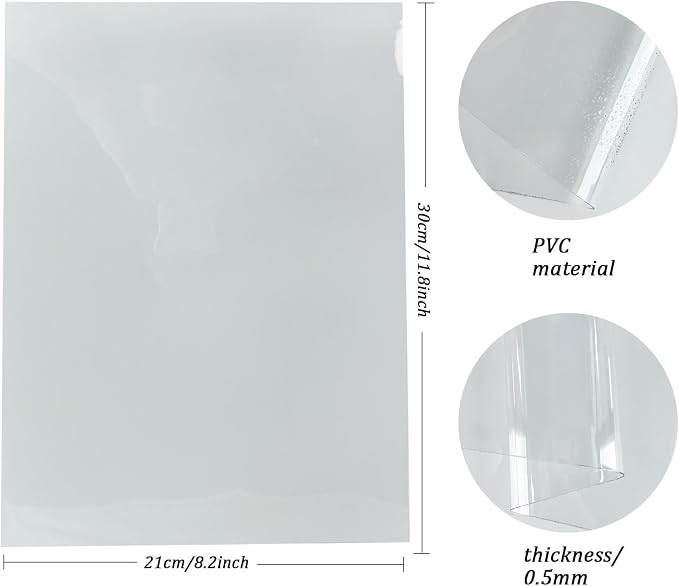 Transparent PVC Faux Leather Sheets, Glossy Waterproof Clear Vinyl Fabric