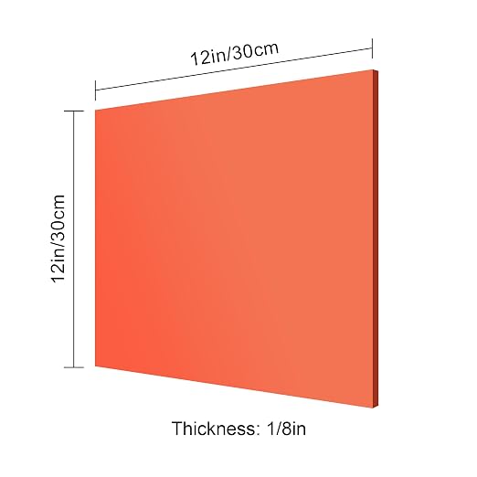 12x12 Inches Red Mirror Acrylic Sheet – 2 Pcs Reflective Acrylic Panel
