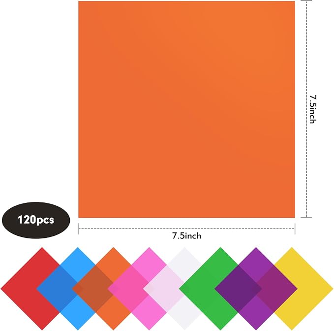 CdbC Colored Cellophane Sheets Colored Cellophane Transparent Gift Packaging 120