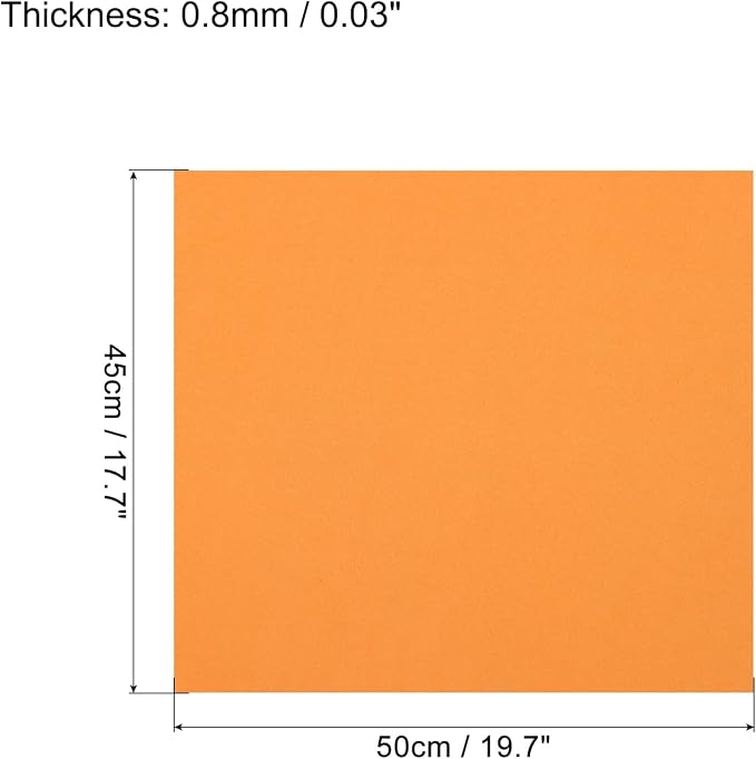 MECCANIXITY EVA Foam Sheets Orange 19.7 Inch x 17.7 Inch 0.8mm Thick Crafts
