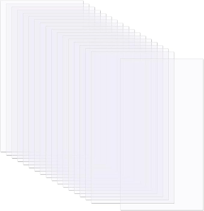 BENECREAT 50 Sheets Heat Resistant Clear Acetate Sheets, 11.7x6.5" PET