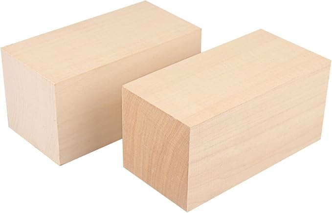 2 Pack Basswood Carving Blocks, Soft and Smooth, Easy Whittling and Carving