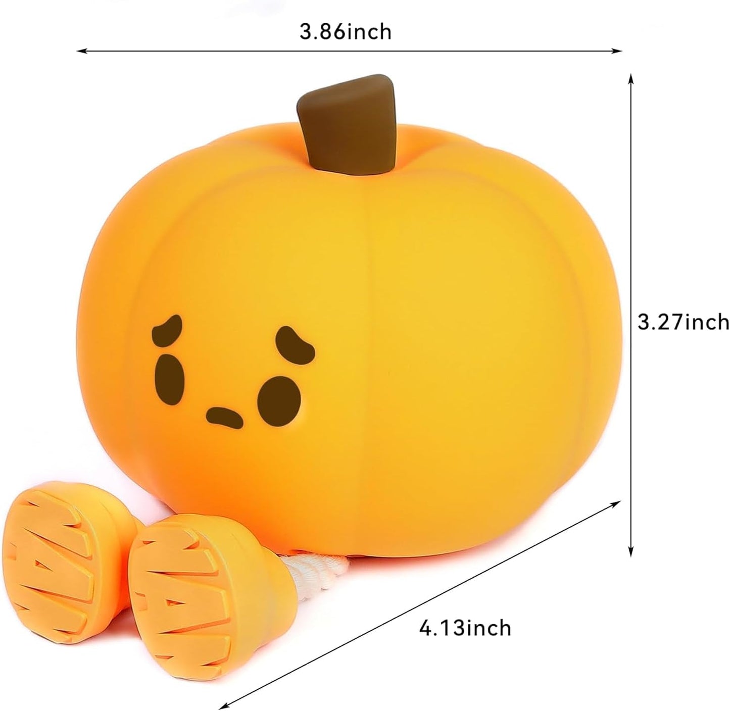 Cute Pumpkin Silicone Night Light - Colorful, Dimmable, Rechargeable, Nursery Lamp for Breastfeeding, Room Décor 2 Pack