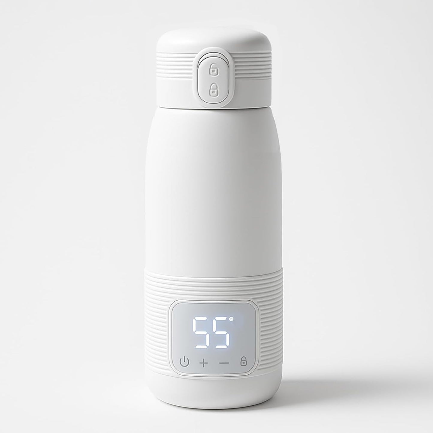 Portable Bottle Warmer for Travel – 12oz Portable Milk Warmer for Travel, LED Display, 3-Min Fast Heating, 10H Battery Life Leakproof for Breastfeeding, Formula, Camping Car Use (White, 12 oz)