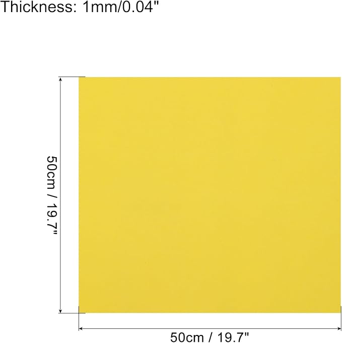 MECCANIXITY EVA Foam Sheets Yellow 19.7 Inch x 19.7 Inch 1mm Thick Crafts Foam