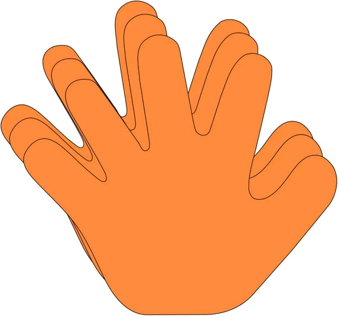SHAPES ETC. 31 Pcs Hand Large Paper Cut-Outs 5.5in, Bulletin Board Decorations