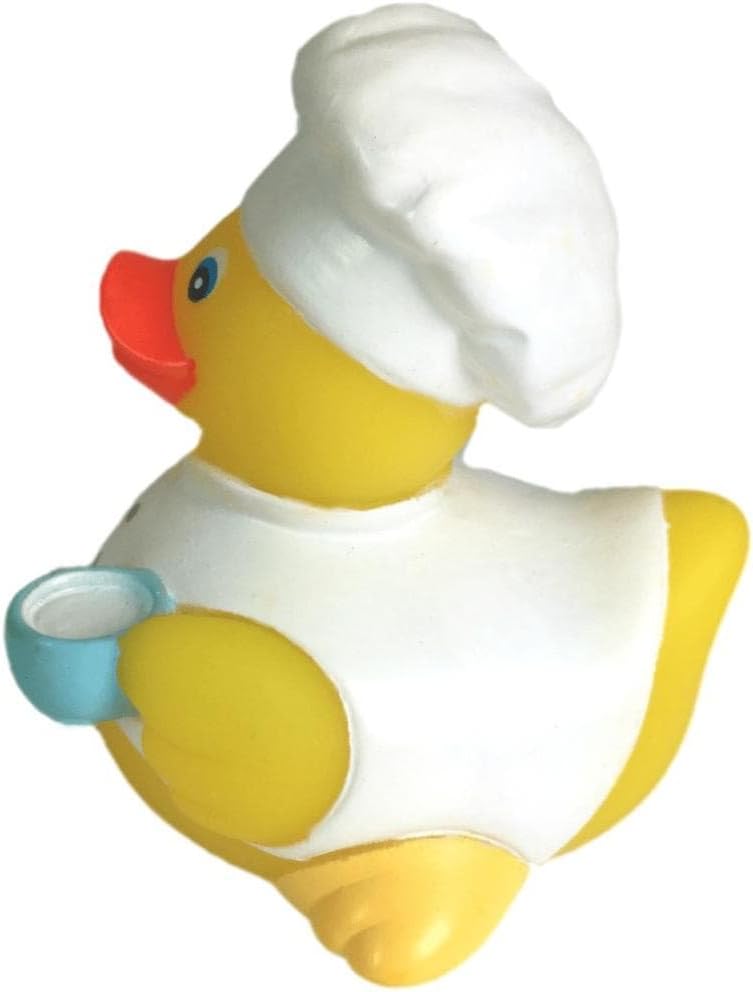 3" Chef Rubber Duck [Floats Upright] - Baby Safe Bathtub Bathing Toy
