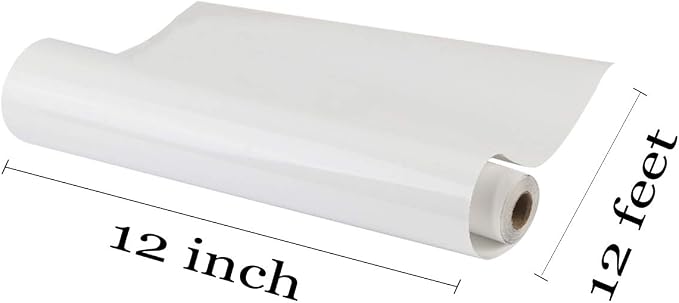 guangyintong Heat Transfer Vinyl White HTV Rolls, Glossy Surface White HTV Vinyl
