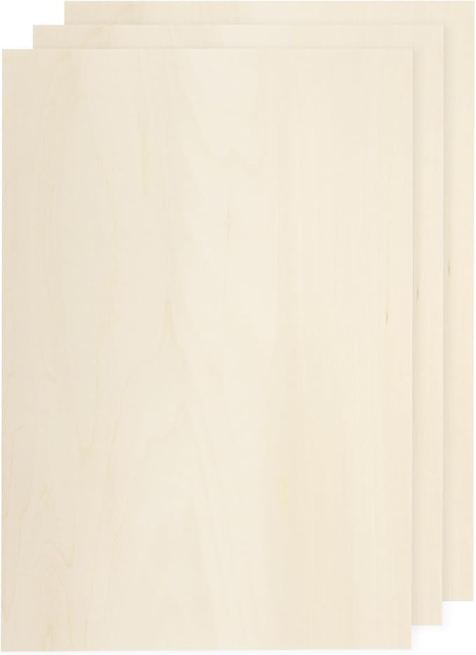 MECCANIXITY 3pcs Basswood Sheets 8 x 11.7 x 3/16 Inch Unfinished Wood Boards