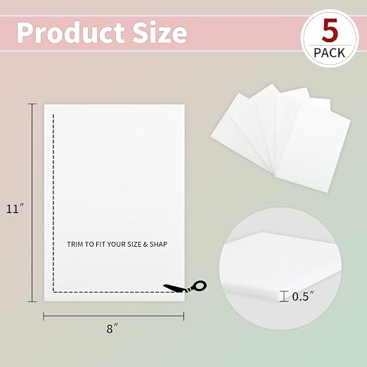 5 Pack Lipo Foam Pads, Tummy Tuck, Flattening Abdominal Compression Garments