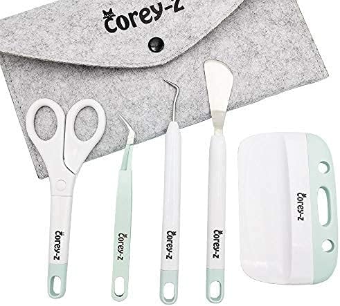 Corey-z Craft Vinyl Weeding tools, XL Scraper and Felt storage bag, Compatible