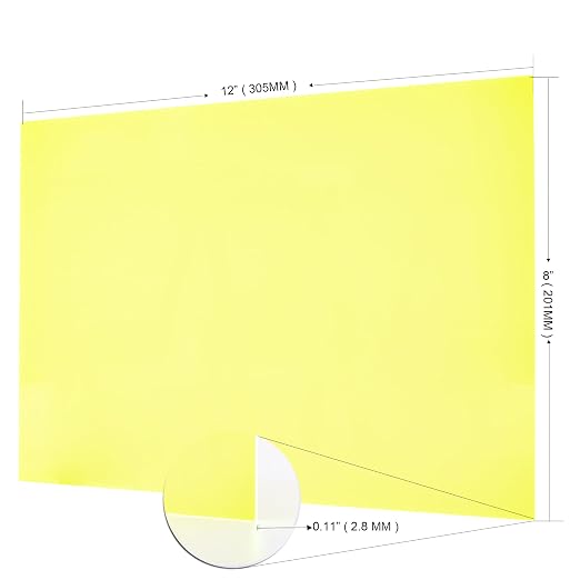 6 PCS Transparent Fluorescent Green Cast Acrylic Sheets 8" x 12" x 0.118"