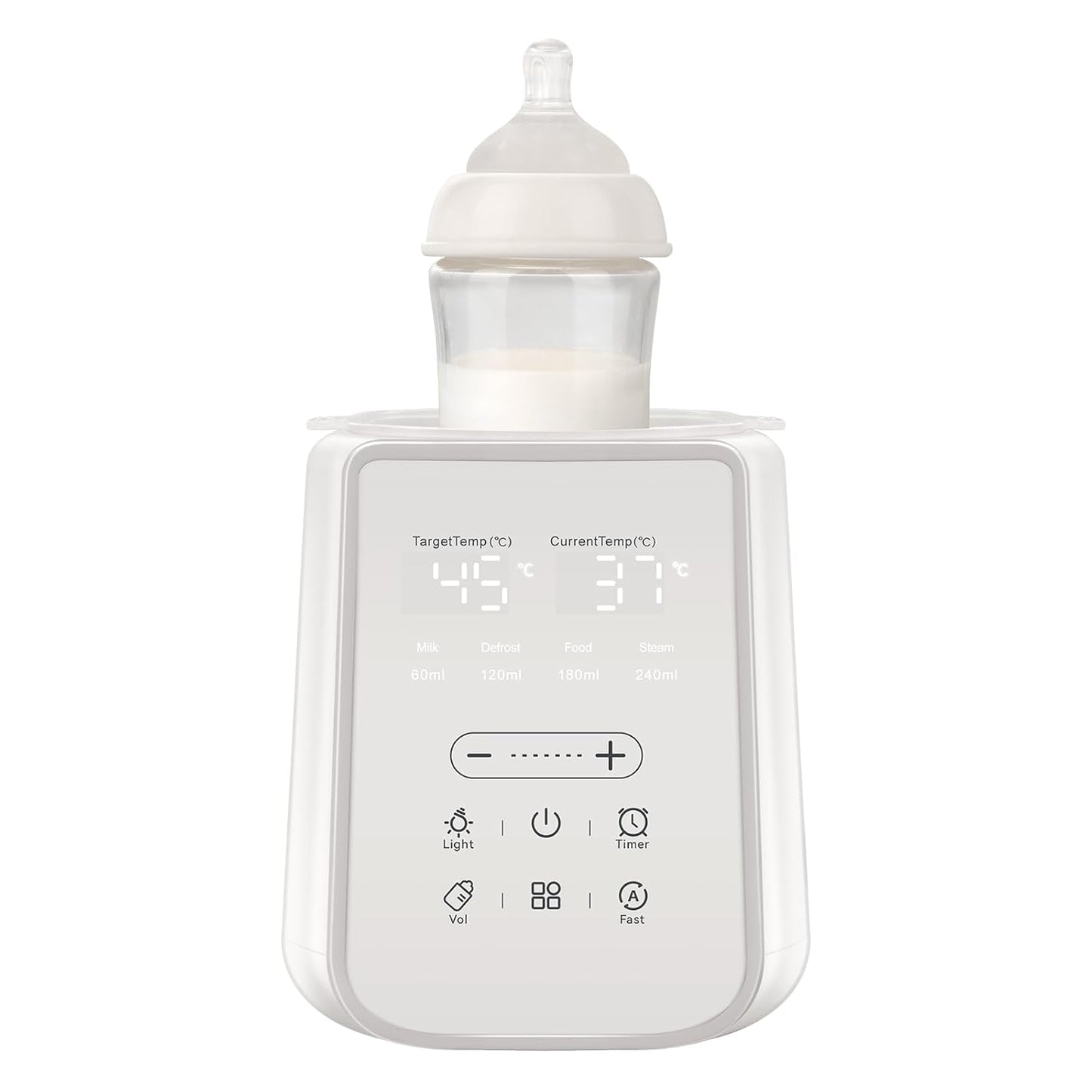 Baby Bottle Warmer for Breast Milk with Timer & Night Light, 11-in-1 Milk Warmer for Baby Bottles, 48H Keep Warm, BPA-Free Fast Heating with Adjustable Temperature for Glass/PPSU Bottles