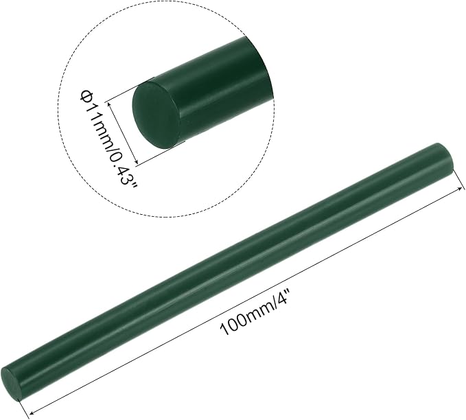 uxcell Mini Hot Glue Sticks for Glue Gun 11mm x 100mm Dark Green 12pcs