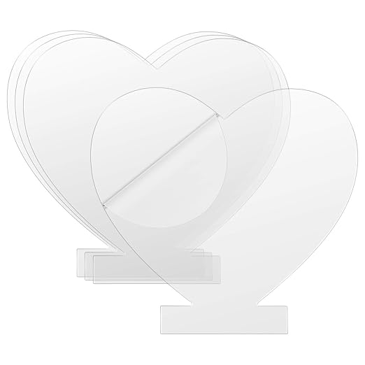 （Pack of 12） Senbota Heart Acrylic Sheets, Cast 5.9" x 5.5" x4mm Thickness |