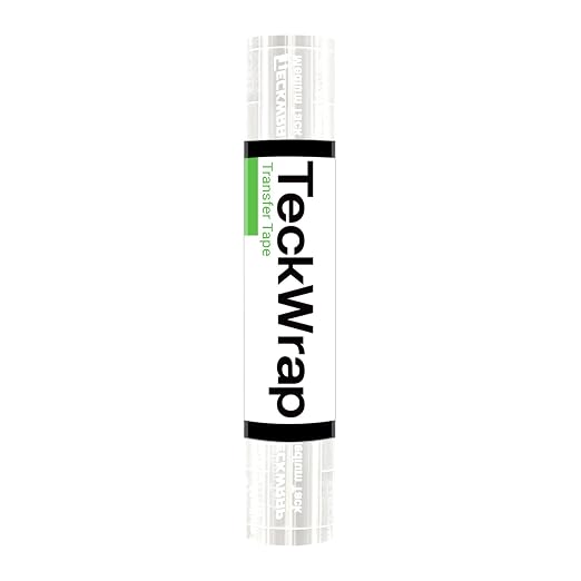 TECKWRAP Clear Transfer Tape for Vinyl -12INCH x 10 FT, Printable HTV, DIY