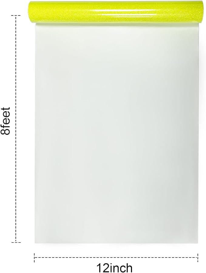 Efuncro- Fluorescent Yellow Glitter HTV Heat Transfer Vinyl