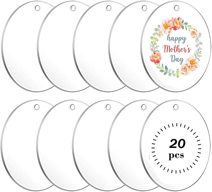 4Inch Clear Acrylic Ornament Circles Blanks