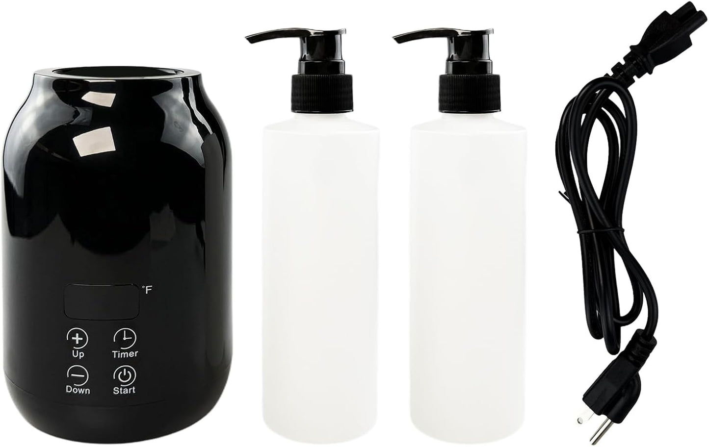 Flylin Massage Oil Warmer, Temperature Control Lotion Bottle Warmer Heater with Two Oil Bottle, Smart Touch Key Digital Massage Oil Heater for SPA/Salon/Barber Shops/Home