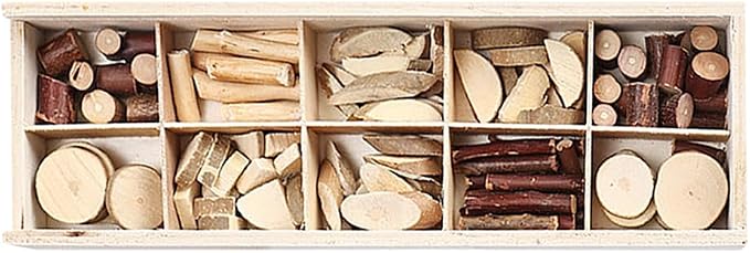Natural Wood Craft Kit Tiny Unfinished Wooden Slices Assorted Shape Wood Pieces