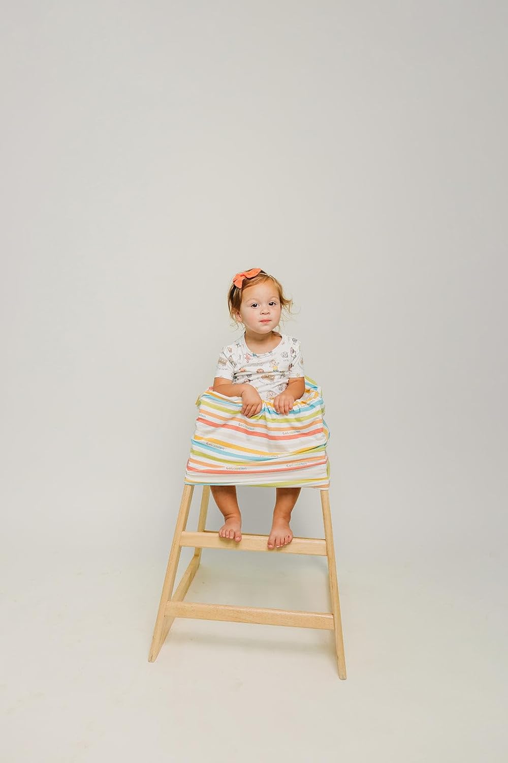 Copper Pearl Baby Car Seat Cover Canopy and Nursing Cover Multi-Use Stretchy 5 in 1 Gift 'CoComelon Stripe' - One Size