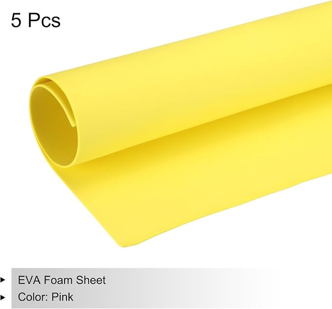 MECCANIXITY EVA Foam Sheets Lemon Yellow 35.4 Inch x 19.7 Inch 2mm Thick Crafts