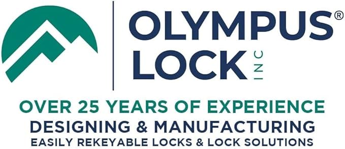Olympus Lock DCN2 Rekeyable Cam Locks | 1-1/8" Cylinder 101 Key Lock, Keyed Alike | Grade 1 Cam Lock | US26D Chrome Cabinet Locks | Reversible Cam Lock for Doors & Drawer Lock