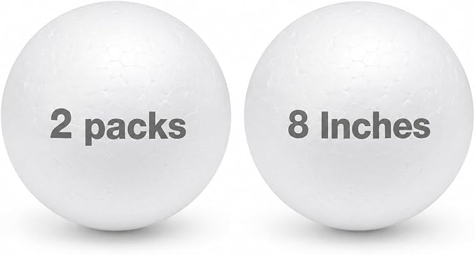 Evershine 2 Pack 8 Inch Craft Foam Ball