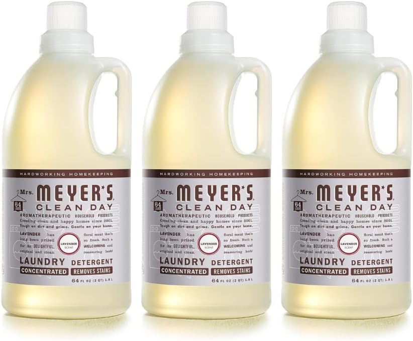 Mrs. Meyer’s Clean Day Lavender Laundry Detergent Concentrated Loads Per Bottle (64 Fl Oz (Pack of 3))