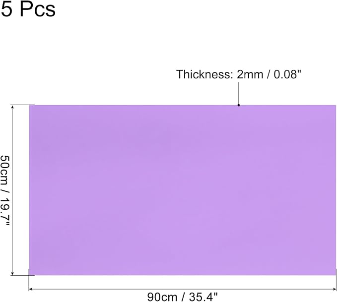 MECCANIXITY EVA Foam Sheets Light Purple 35.4 Inch x 19.7 Inch 2mm Thick Crafts