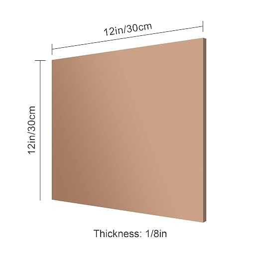 12x12 Inches Bronze Mirror Acrylic Sheet – 2 Pcs Reflective Acrylic Panel