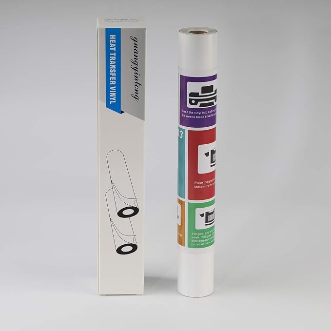 guangyintong Heat Transfer Vinyl White HTV Rolls, Matte Surface White HTV Vinyl