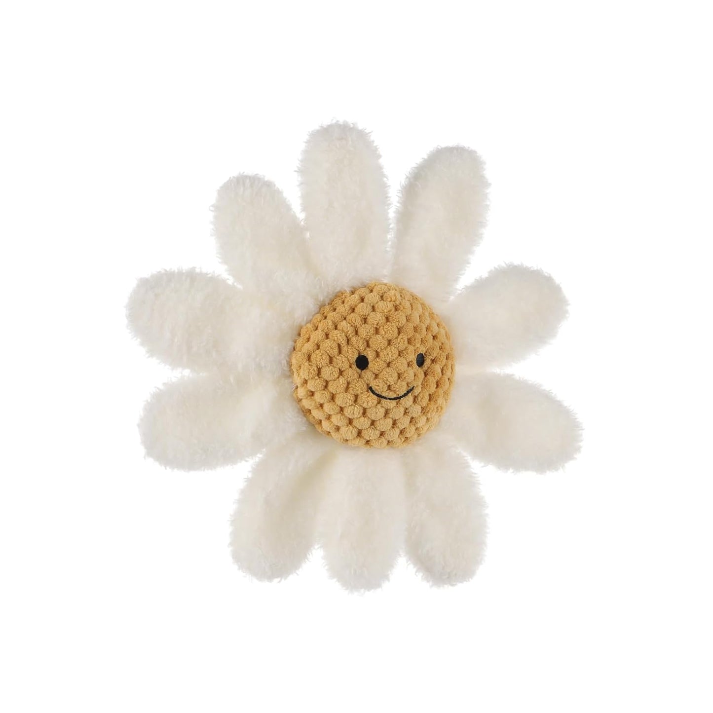 Apricot Lamb Baby Lovey Daisy Soft Rattle Toy, Plush Stuffed Flowers for Newborn Soft Over 0 Months (White Daisy)