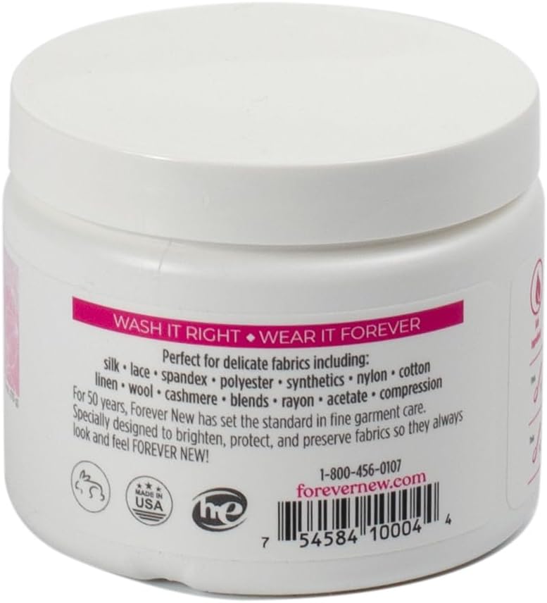 FOREVER NEW Delicate Hypoallergenic Laundry Detergent Powder - 6-8 Large Loads - Gentle washing detergent for Silk, Cashmere, Bra, Undergarments, Cotton, Wool, etc. - Original Scented - 4oz