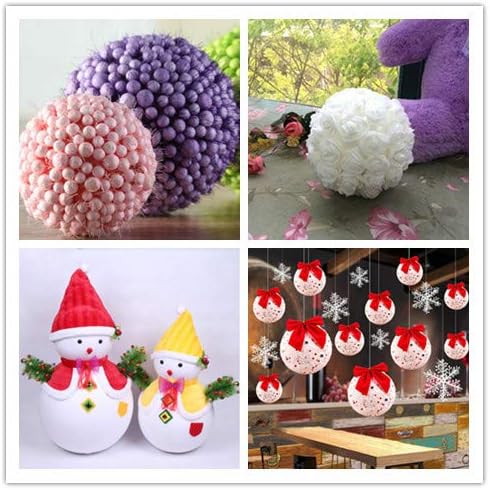 Crafjie Craft Foam Balls 2.75 Inches in Diameter 6-Pack, Smooth Polystyrenets