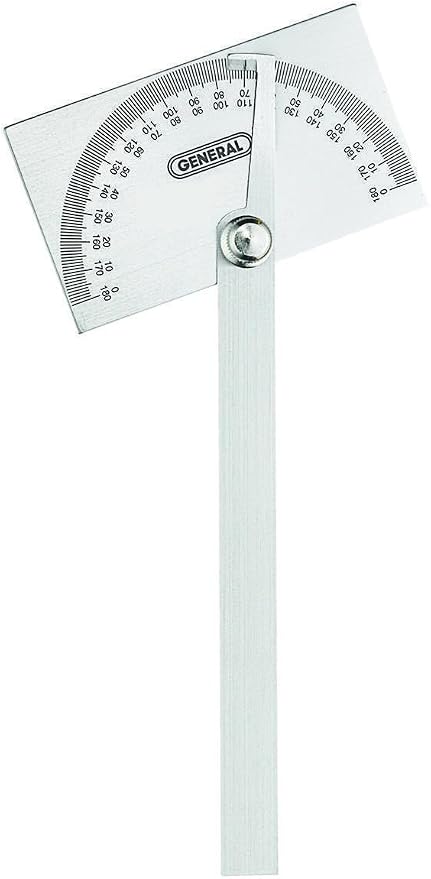 General Tools Angle Protractor #17 Stainless Steel Square Head