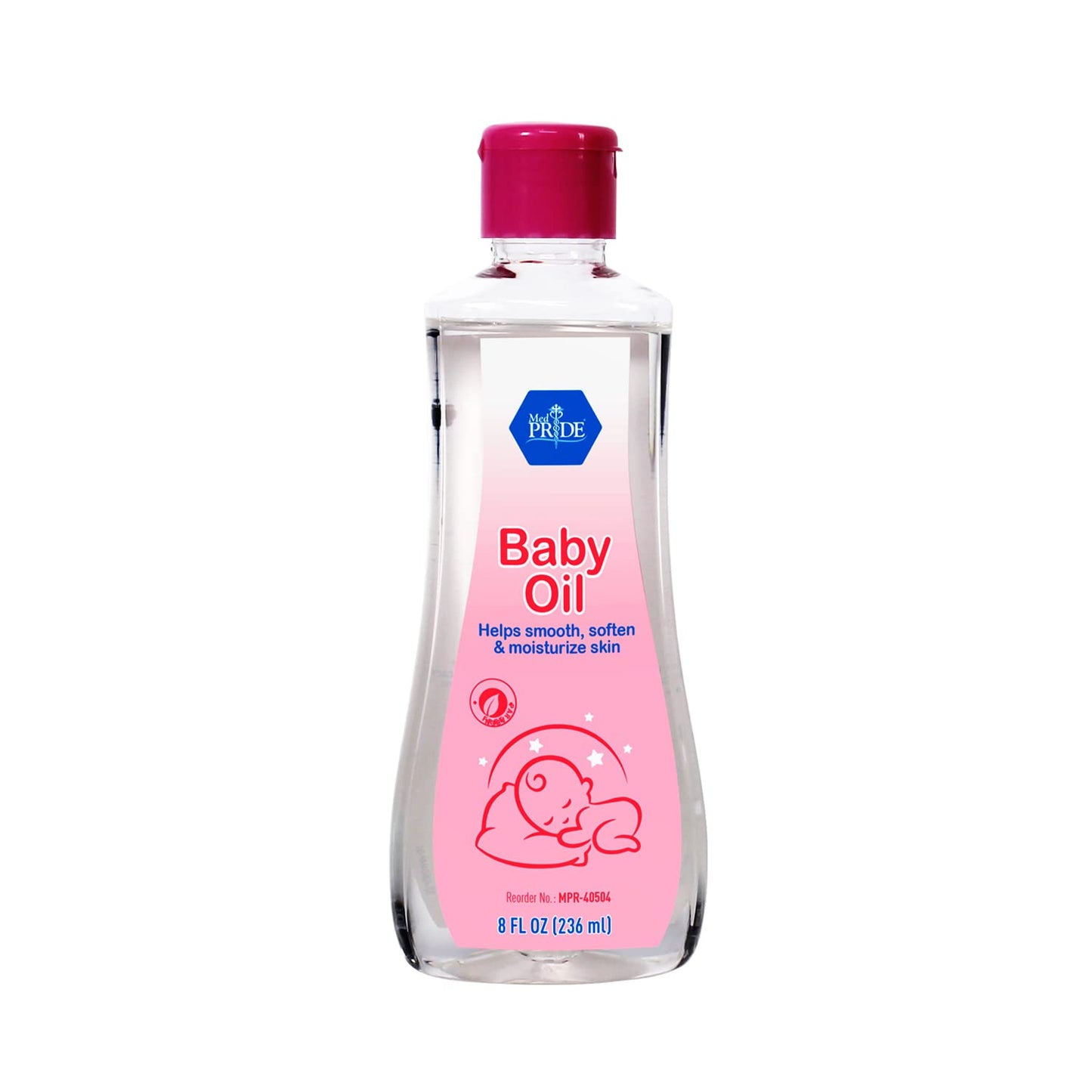 MED PRIDE Pure Unscented Mineral Oil for Baby, Infants, and Toddlers, Nourishing Moisturizer for Sensitive Skin, Prevents Moisture Loss, 8 Fl Oz