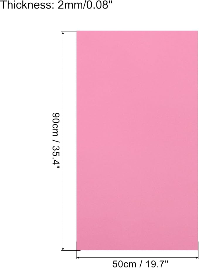 MECCANIXITY EVA Foam Sheets Pink 35.4 Inch x 19.7 Inch 2mm Thick Crafts Foam