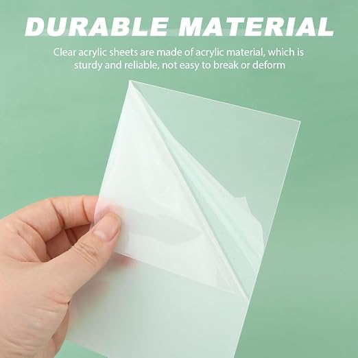 10pcs Clear Acrylic Perspex Sheets, Transparent Acrylic Sheet, 1mm Thick 10 x