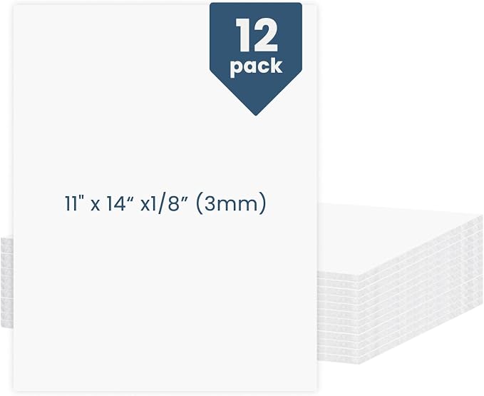 12 Pcs Foam Board 11X14 White Poster Board, Goefun 1/8 Inch Lightweight Acid