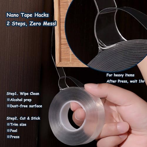 Valley'sYuMiao 4Rolls, Nano Double Sided Mountinging Tape, Adhesive-self Heavy