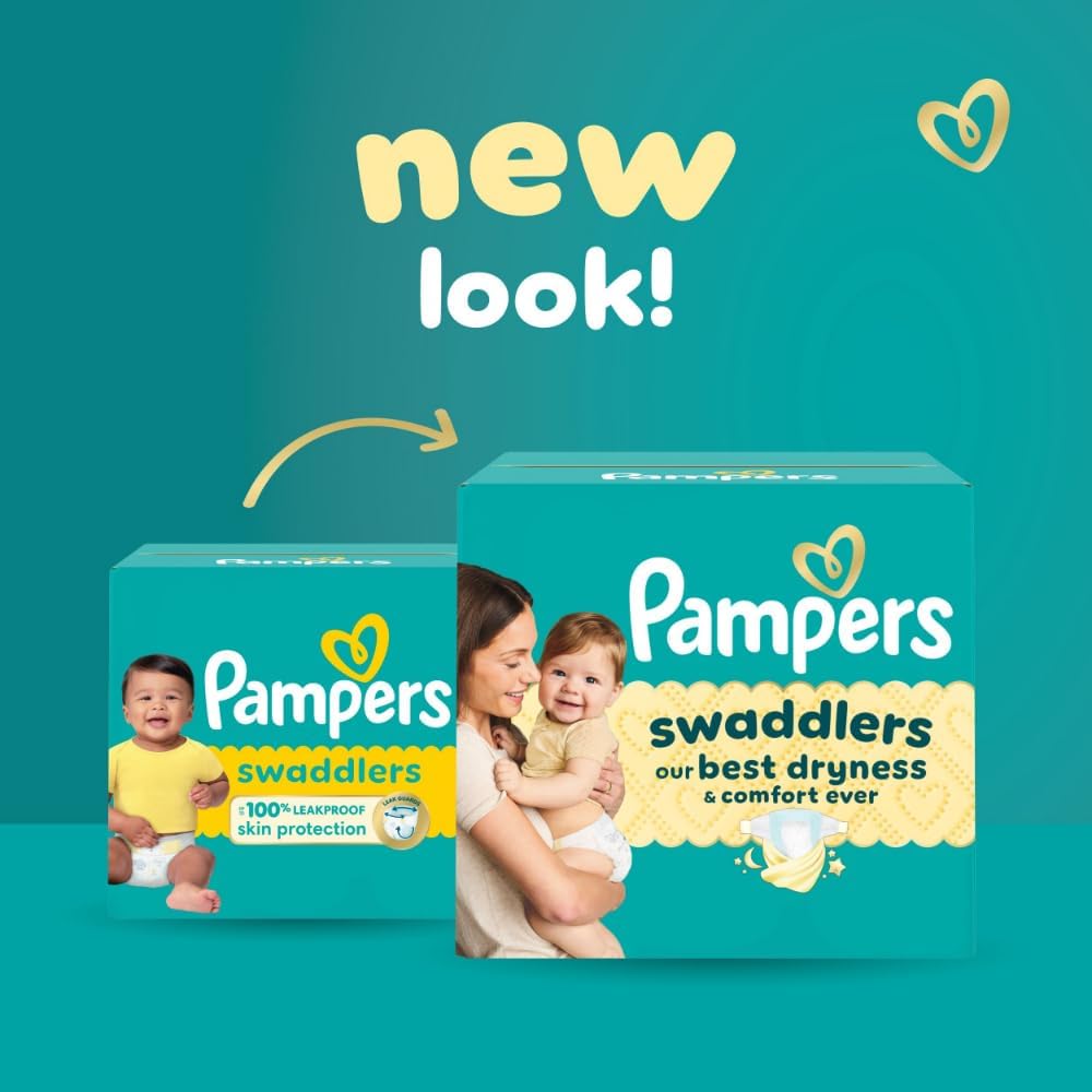 Pampers Swaddlers Diapers, Size 3 (13-26 lbs), 168 Count, Absorbent, Keeps Baby Dry and Comfortable, Skin Safe Disposable Baby Diaper (Packaging May Vary)
